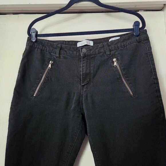 Kenneth Cole Reaction 16W Black Skinny Jeans Zipper Pockets Stretch Plus - Picture 2 of 8